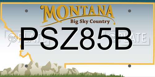 PSZ85B Montana License Plate