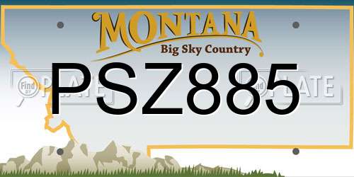 PSZ885 Montana License Plate