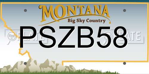 PSZB58 Montana License Plate