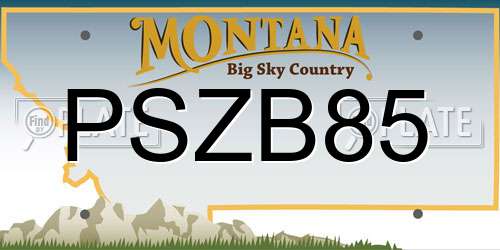 PSZB85 Montana License Plate