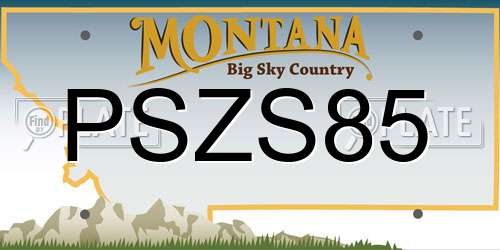 PSZS85 Montana License Plate