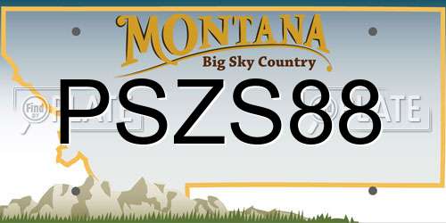PSZS88 Montana License Plate