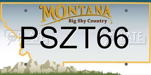 PSZT66 Montana License Plate