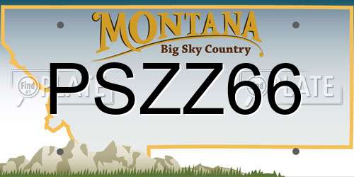 PSZZ66 Montana License Plate