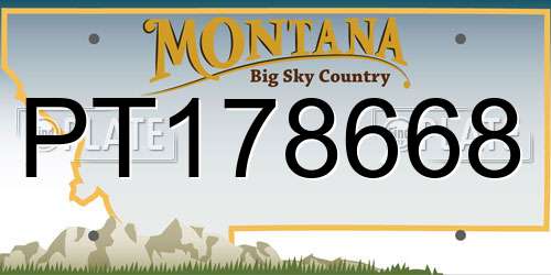 PT178668 Montana License Plate
