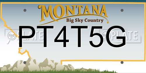 PT4T5G Montana License Plate