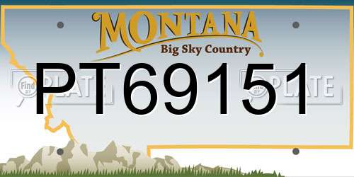 PT69151 Montana License Plate