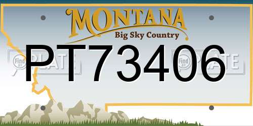 PT73406 Montana License Plate
