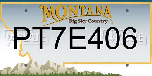 PT7E406 Montana License Plate