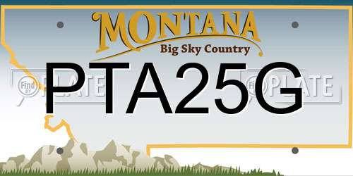 PTA25G Montana License Plate