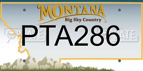 PTA286 Montana License Plate