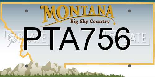 PTA756 Montana License Plate