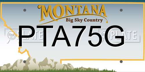 PTA75G Montana License Plate