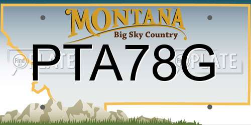 PTA78G Montana License Plate