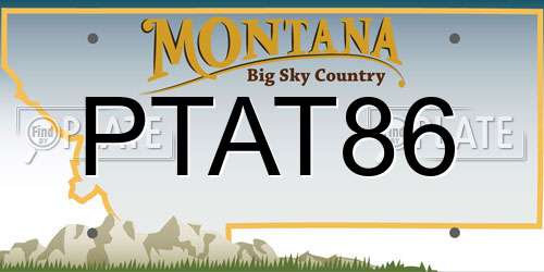 PTAT86 Montana License Plate