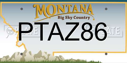 PTAZ86 Montana License Plate