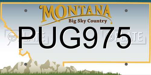 PUG975 Montana License Plate