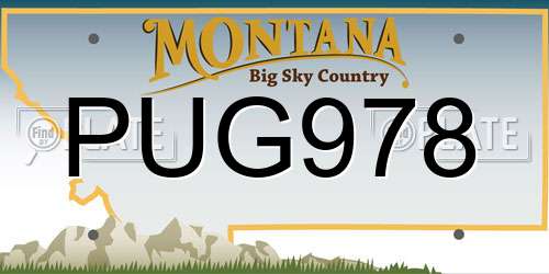 PUG978 Montana License Plate