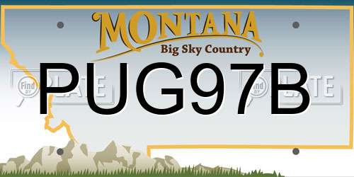 PUG97B Montana License Plate