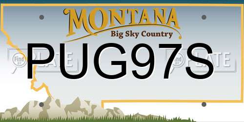 PUG97S Montana License Plate