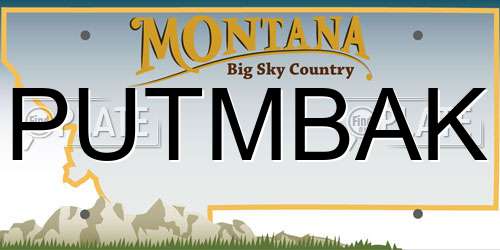 PUTMBAK Montana License Plate