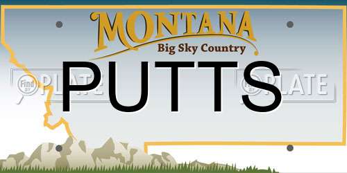 PUTTS Montana License Plate