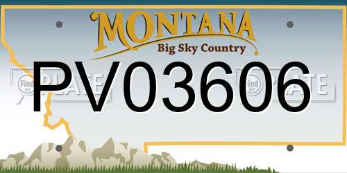 PV03606 Montana License Plate