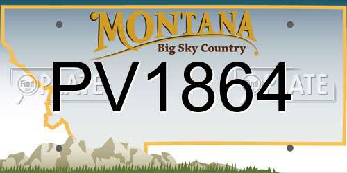 PV1864 Montana License Plate