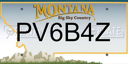 PV6B4Z Montana License Plate
