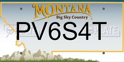 PV6S4T Montana License Plate