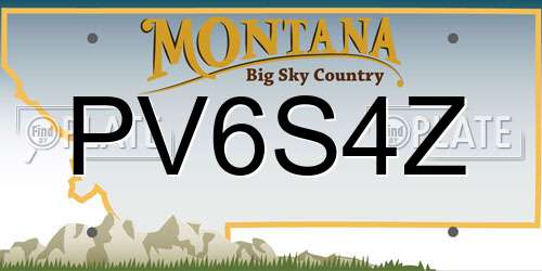 PV6S4Z Montana License Plate