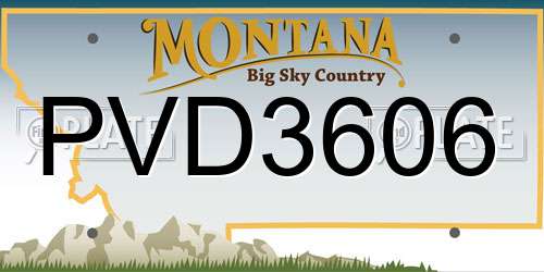 PVD3606 Montana License Plate