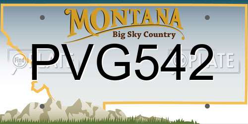 PVG542 Montana License Plate