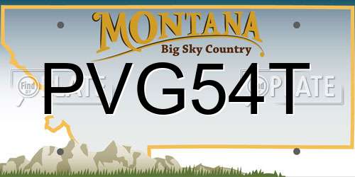 PVG54T Montana License Plate