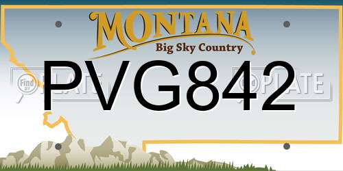 PVG842 Montana License Plate