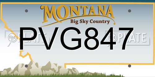 PVG847 Montana License Plate