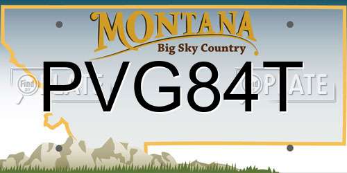PVG84T Montana License Plate