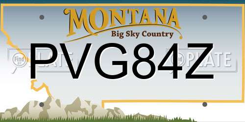PVG84Z Montana License Plate