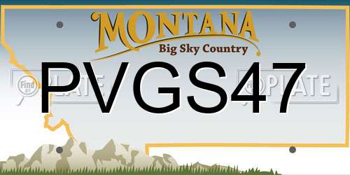 PVGS47 Montana License Plate