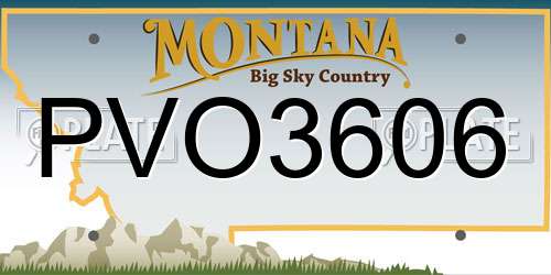 PVO3606 Montana License Plate
