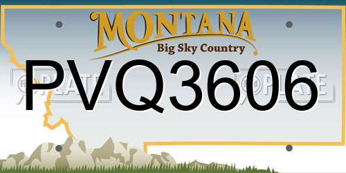 PVQ3606 Montana License Plate