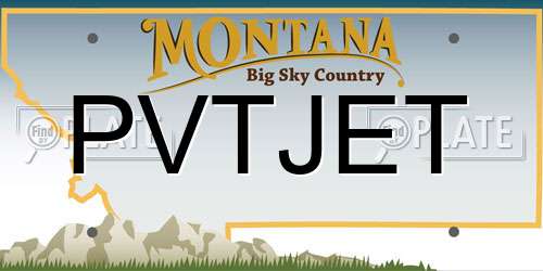 PVTJET Montana License Plate