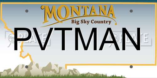PVTMAN Montana License Plate