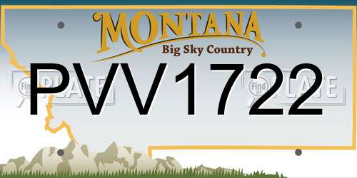 PVV1722 Montana License Plate