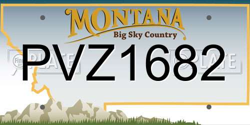 PVZ1682 Montana License Plate