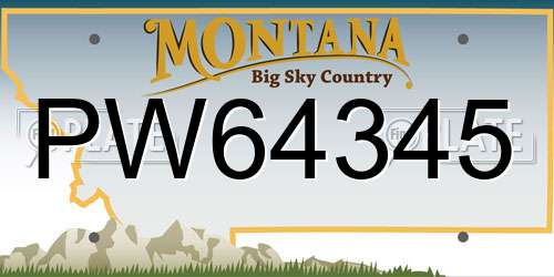PW64345 Montana License Plate