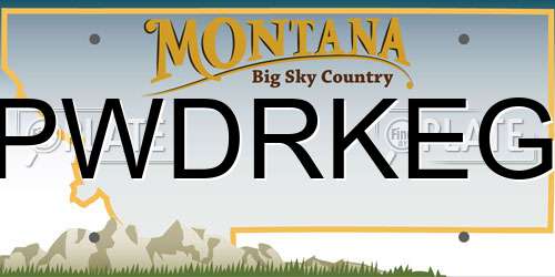 PWDRKEG Montana License Plate