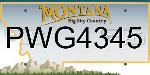 PWG4345 Montana License Plate