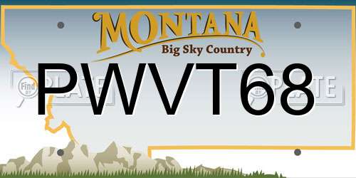 PWVT68 Montana License Plate