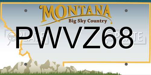 PWVZ68 Montana License Plate
